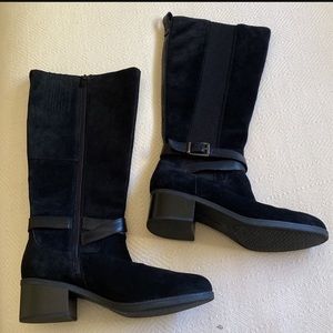 Black long Clark boots